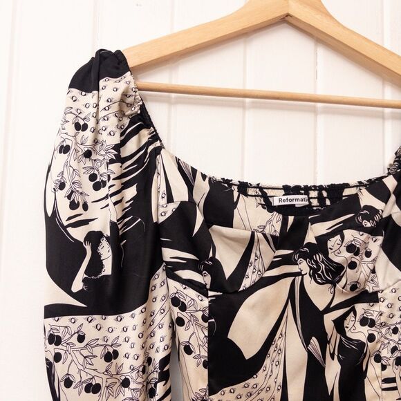 Reformation Pizzaro Silk Top Persephone Size 0 - Picture 3 of 10